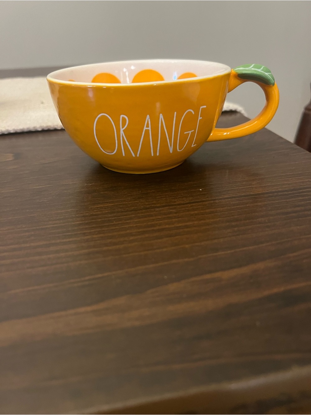 Rae Dunn Orange Ceramic Soup Bowl with Handle - Orange